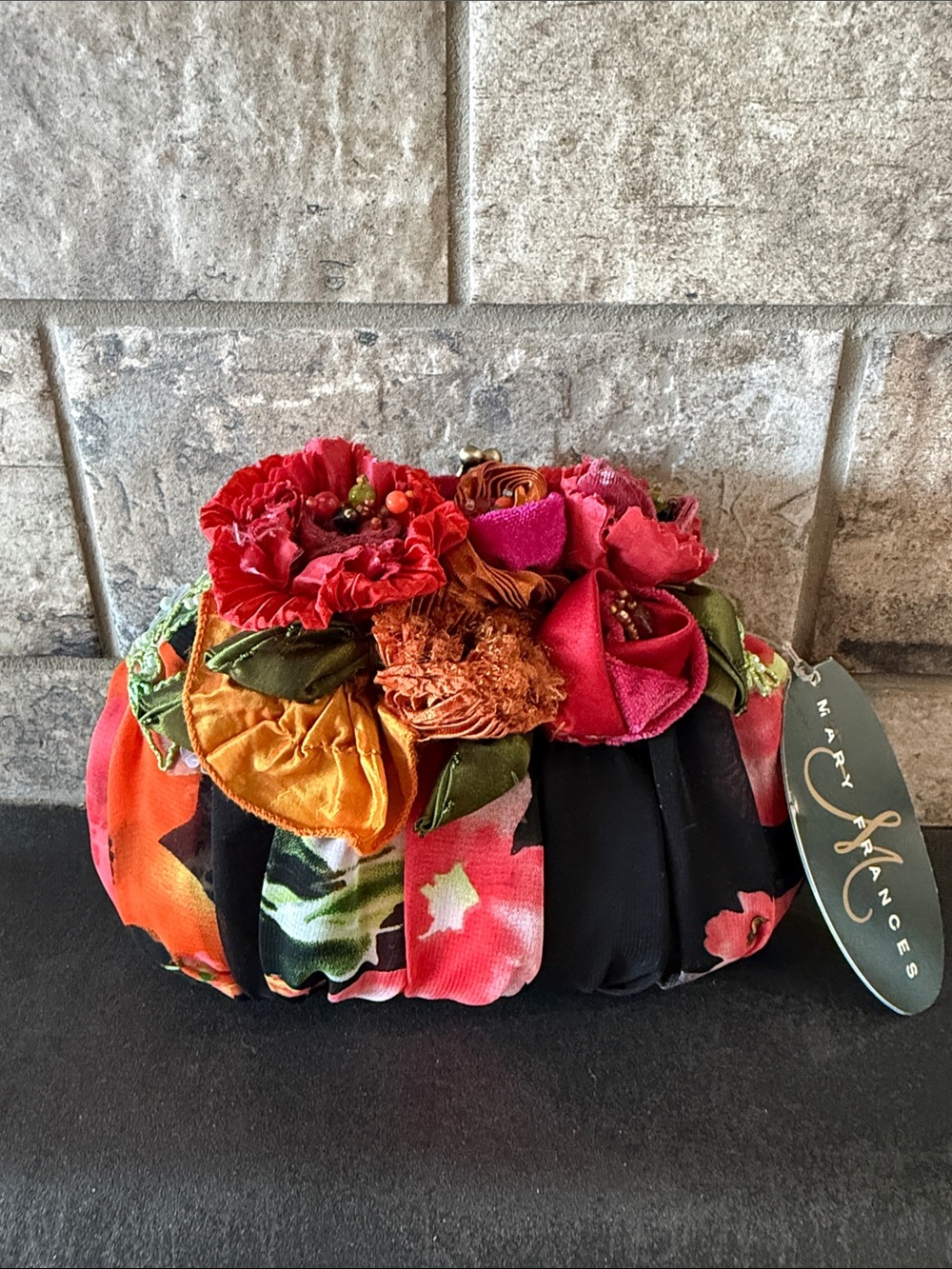 Mary Frances Floral Embellished Multicolor Evening Clutch NWT
